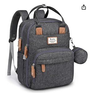 RUVALINO Diaper Bag Backpack Dark Gray - Pristine Condition